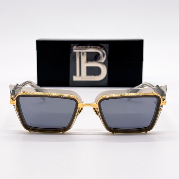 NEW BALMAIN ADMIRABLE BPS-130B UNISEX GREY/GOLD SUNGLASSES BALMAIN - Picture 4 of 16